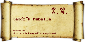 Kabók Mabella névjegykártya